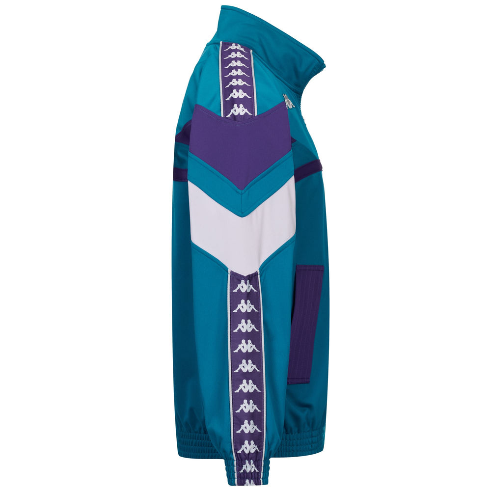 Turquoise green Men's Oversize Fleece Jacket with Team Patch 02