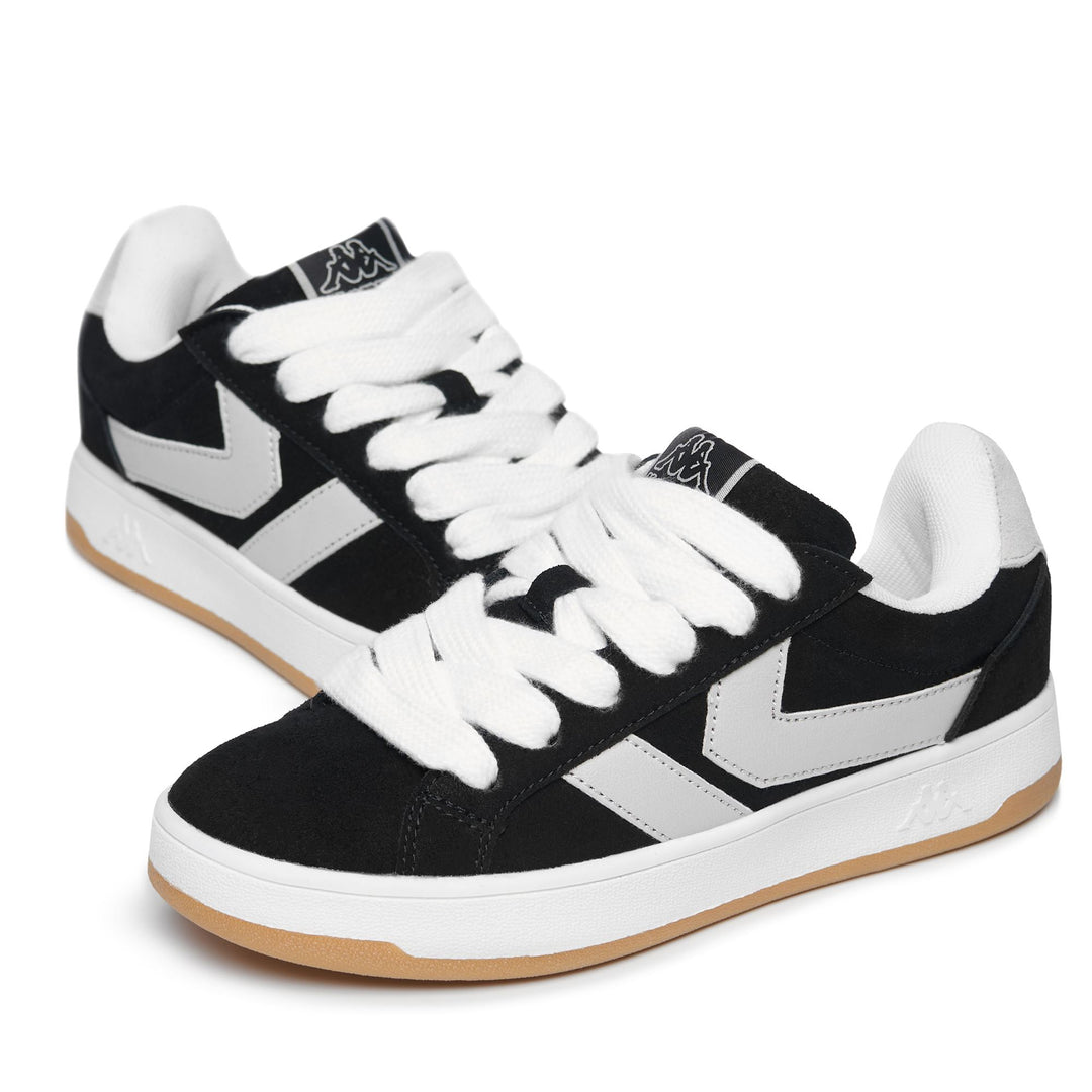 Black and White Unisex Low Cut Sneakers with Memory Foam Insole main
