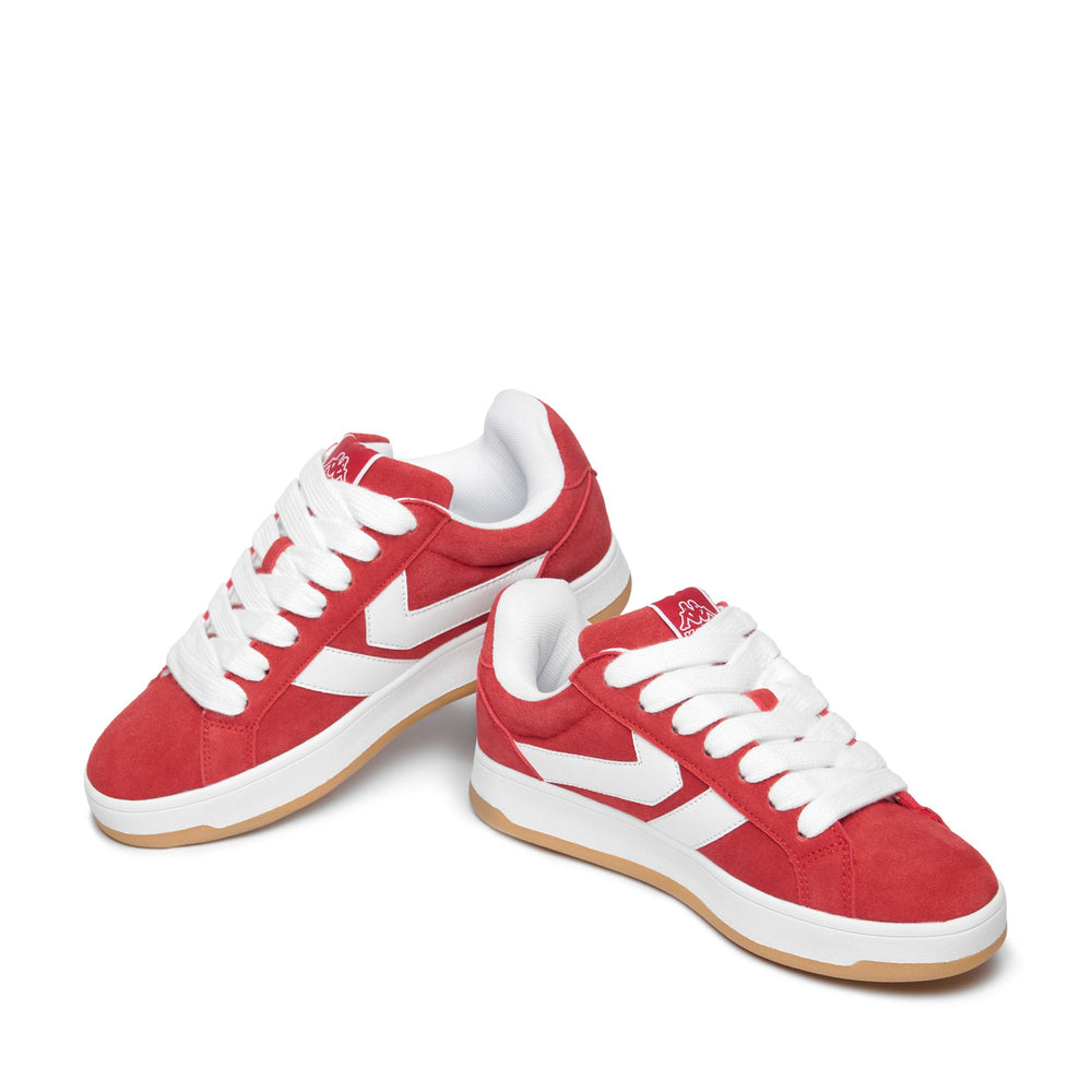 Red Unisex Low Cut Sneakers with Memory Foam Insole 02