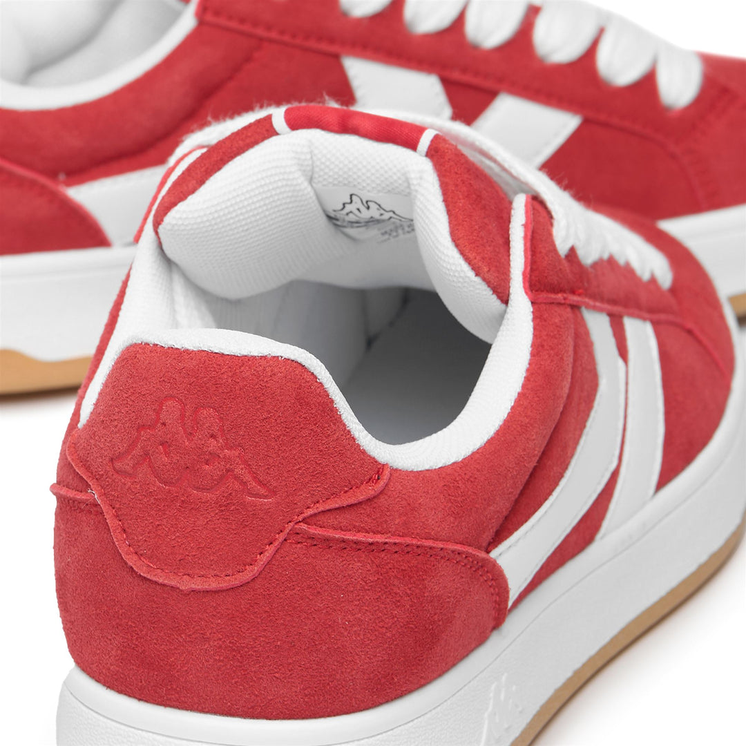 Red Unisex Low Cut Sneakers with Memory Foam Insole 01