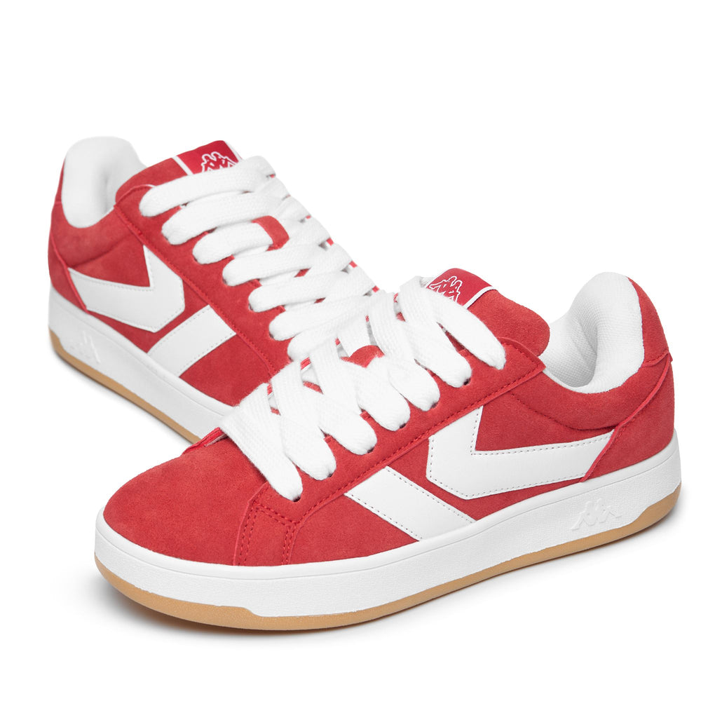 Red Unisex Low Cut Sneakers with Memory Foam Insole 02