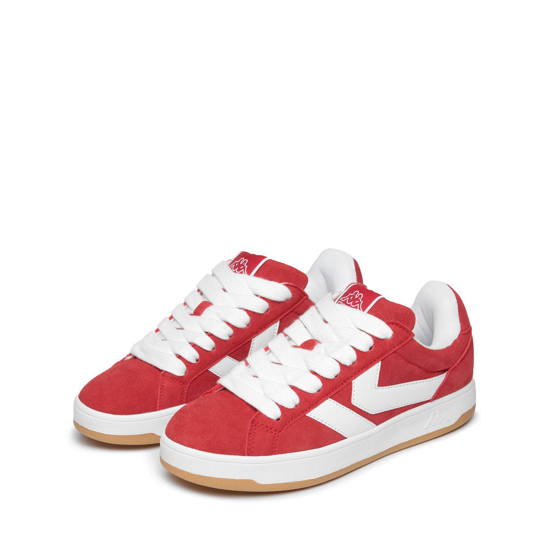 Red Unisex Low Cut Sneakers with Memory Foam Insole 01