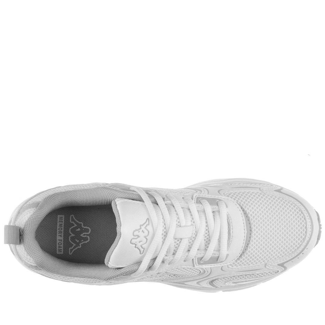White and Grey Unisex Low Cut Sneakers with Memory Foam Insoles main