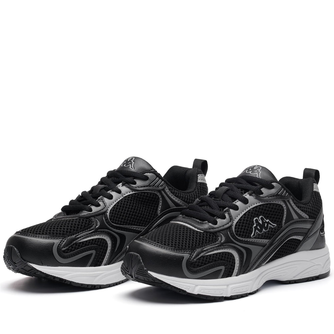 Zapatillas unisex de corte bajo negras y grises con plantillas de memory foam 01