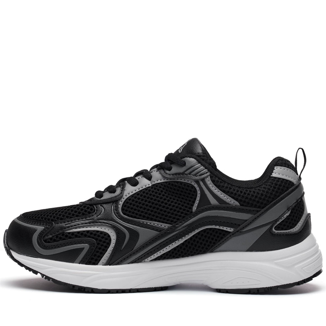 Baskets basses unisexes noires et grises avec semelles intérieures en mousse à mémoire de forme main