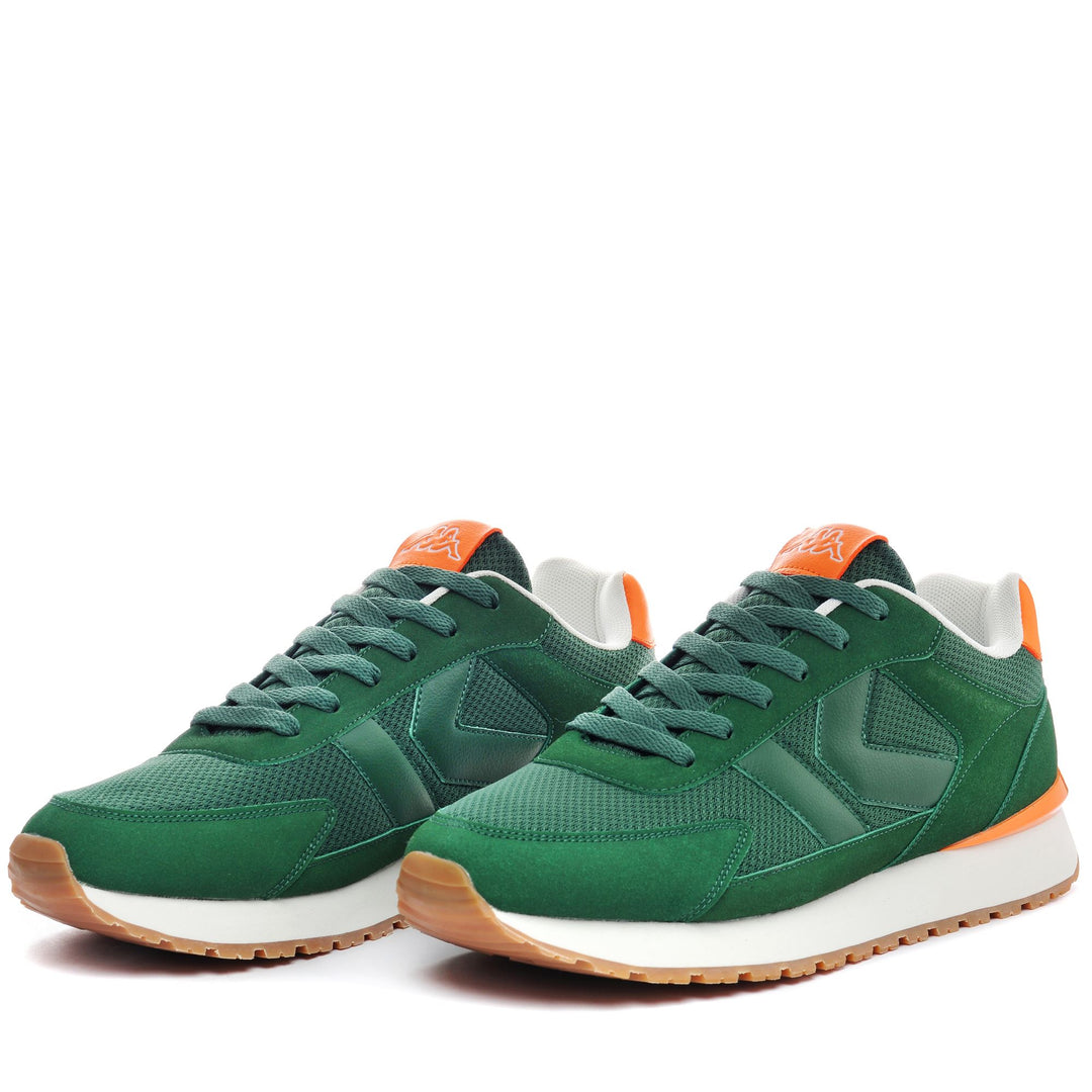 Green unisex low cut sneakers with memory foam insock 01