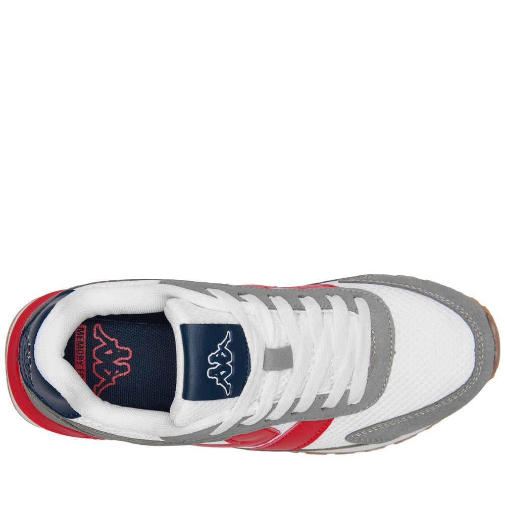 White unisex low cut sneakers with synthetic upper and memory foam 02