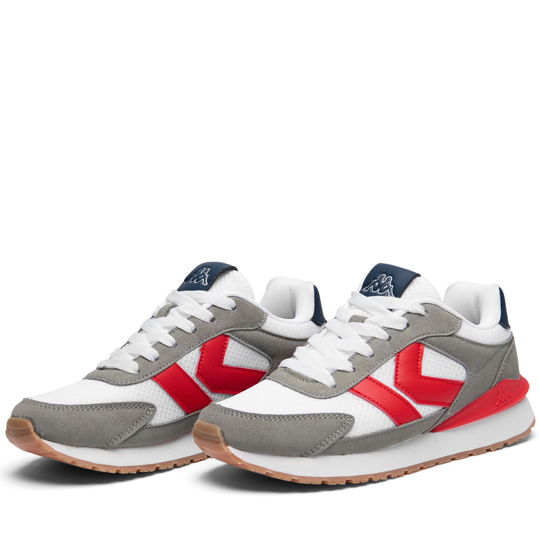 White unisex low cut sneakers with synthetic upper and memory foam 01