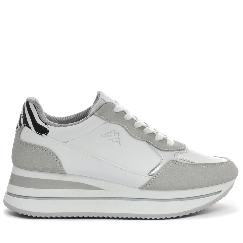 Zapatillas bajas blancas y grises para mujer con plantillas de espuma viscoelástica 02