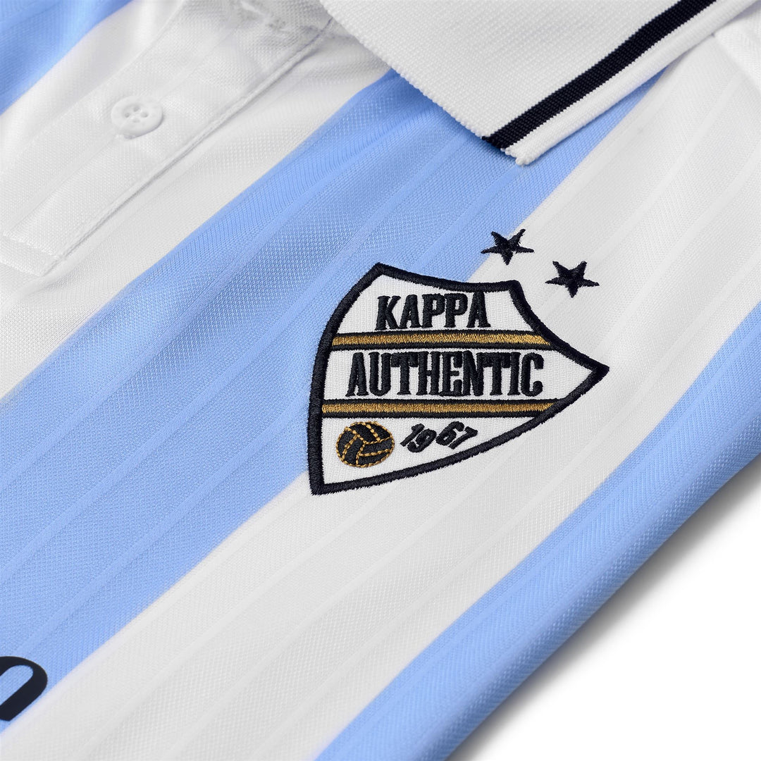 Polo deportivo blanco de corte cómodo para hombre en tejido jacquard main