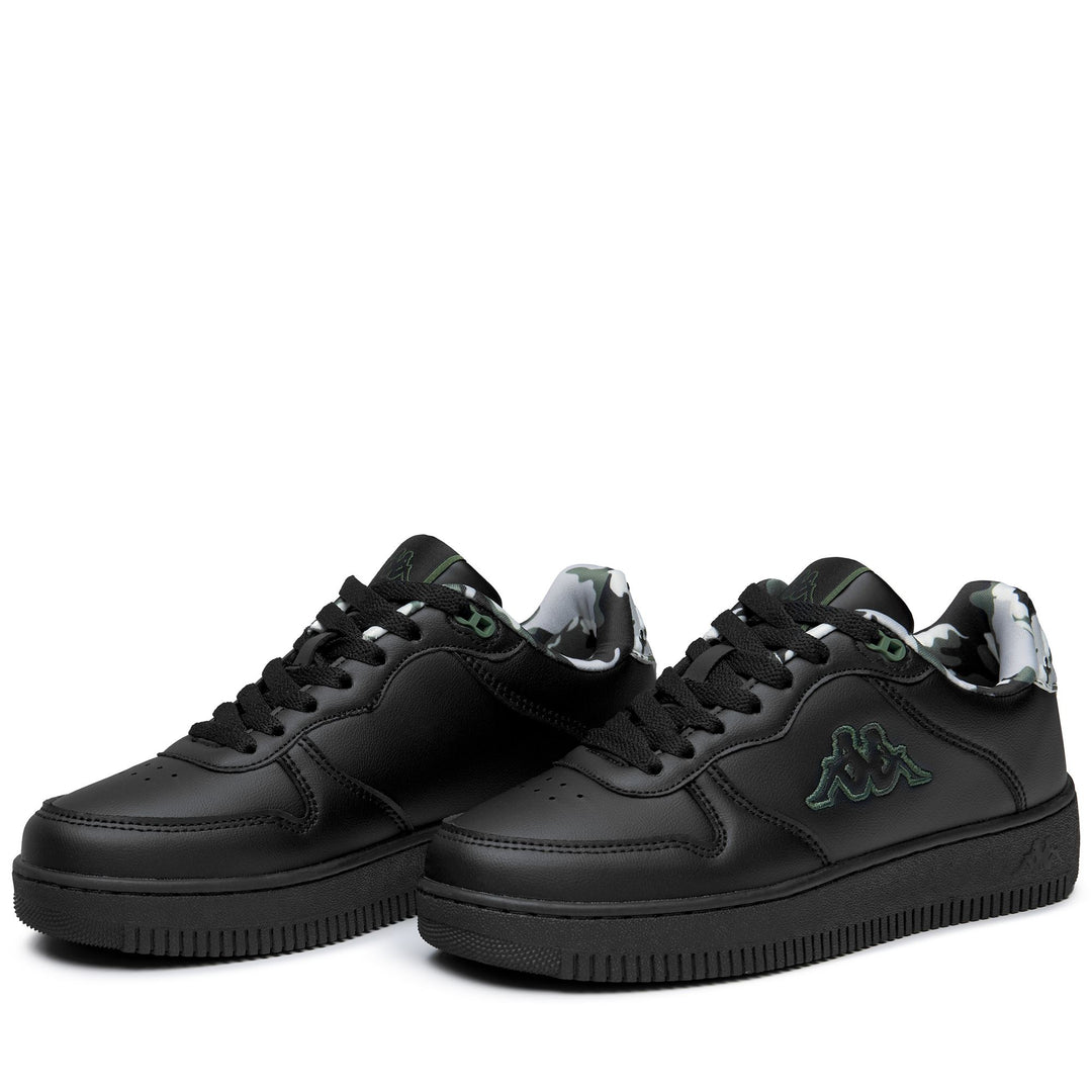 Zapatillas deportivas unisex de corte bajo, sintéticas, con estampado de perejil negro y verde. 01