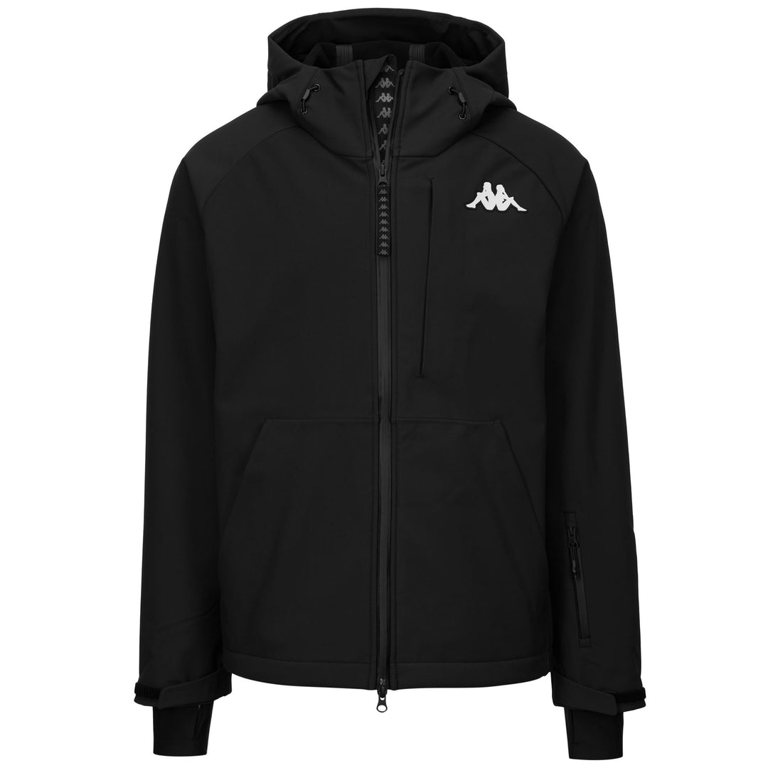 Veste de ski softshell imperméable pour homme, coupe classique, noire main