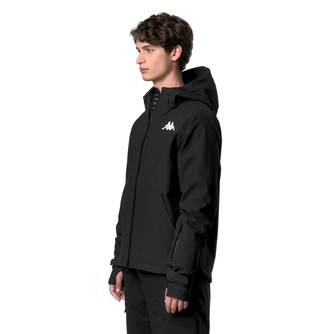 Veste de ski softshell imperméable pour homme, coupe classique, noire main