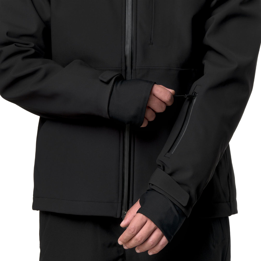 Veste de ski softshell imperméable pour homme, coupe classique, noire main