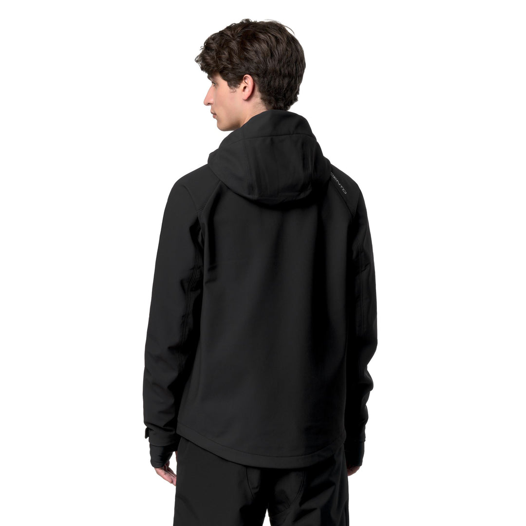 Veste de ski softshell imperméable pour homme, coupe classique, noire main