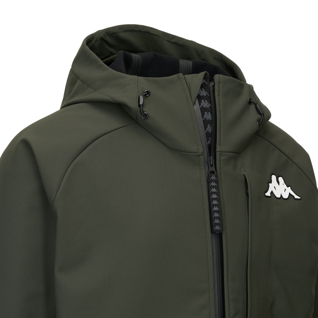 Veste de ski softshell verte pour homme avec protection imperméable main