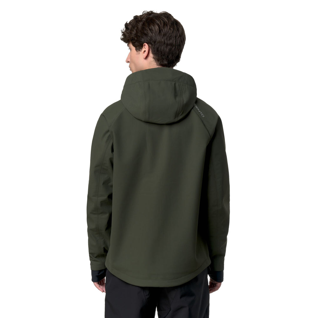 Green Men's Softshell Ski Jacket with Waterproof Protection main