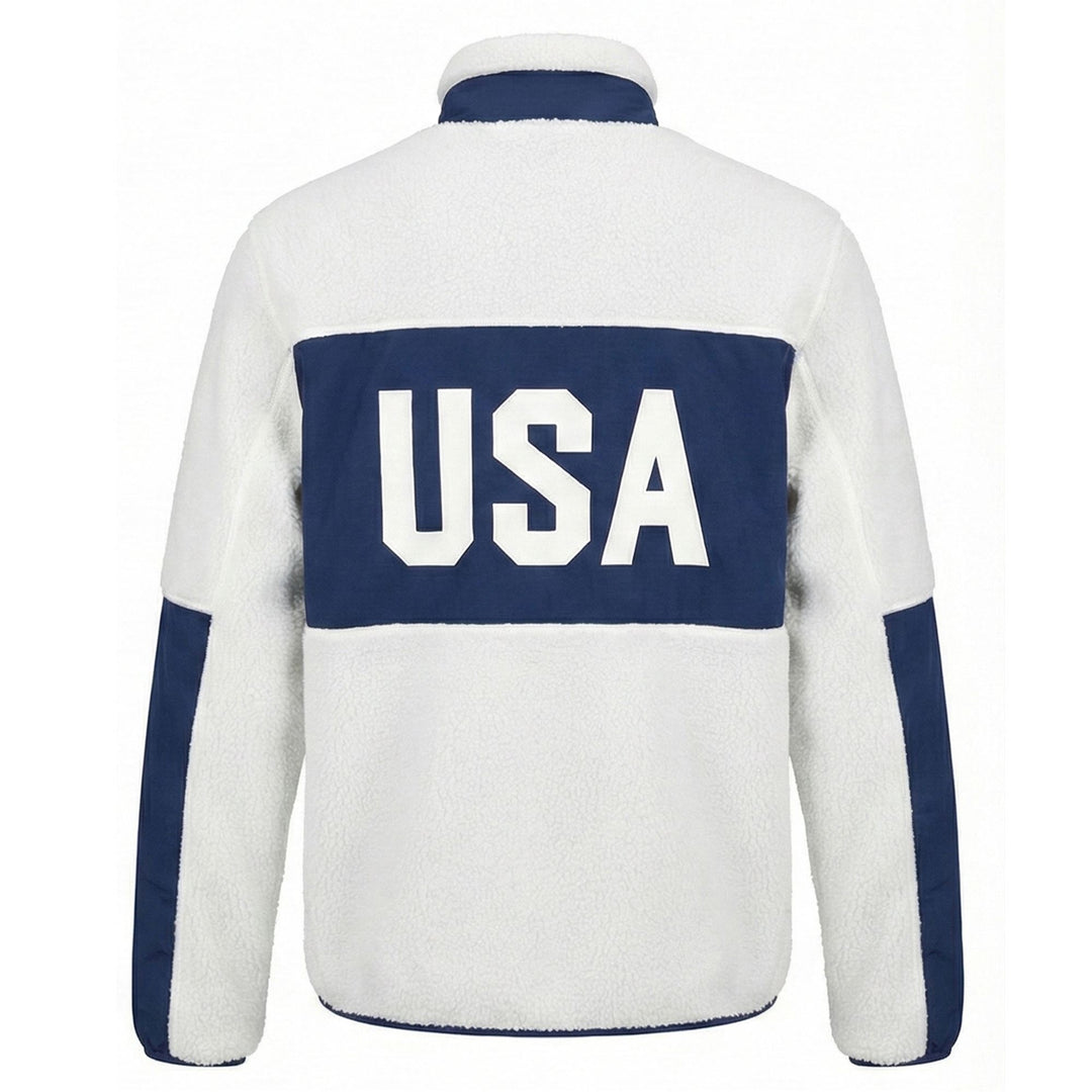 Veste de ski polaire coupe-vent unisexe blanche main