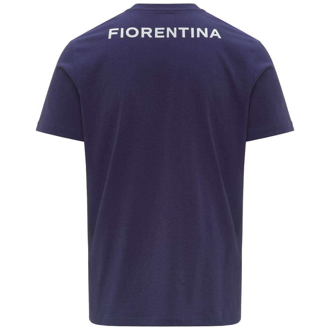 T-shirt de football ACF Fiorentina bleu pour homme, coupe ajustée, en tissu recyclé main