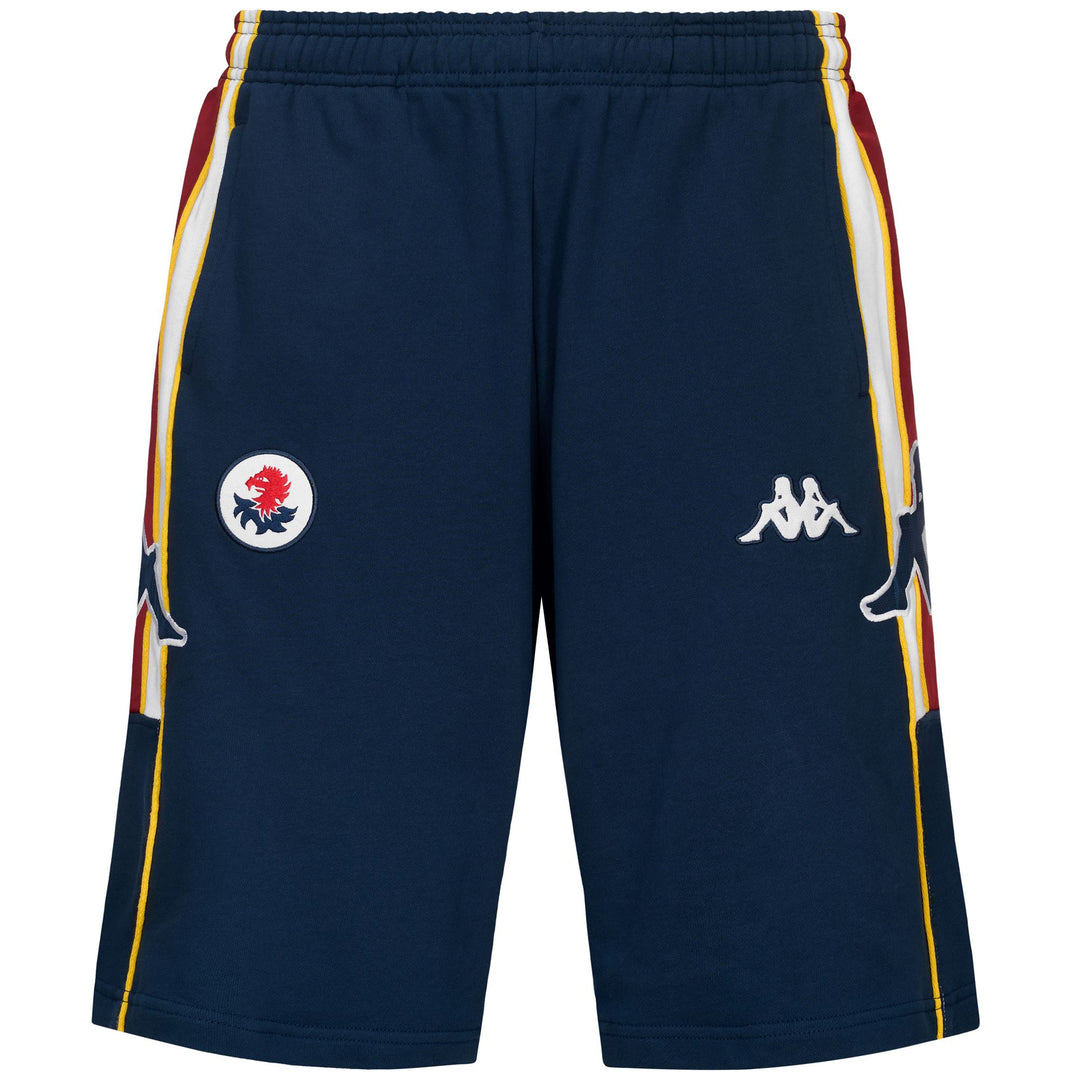 Blue Men's Genoa Football Bermuda Shorts in French Terry Fabric 01