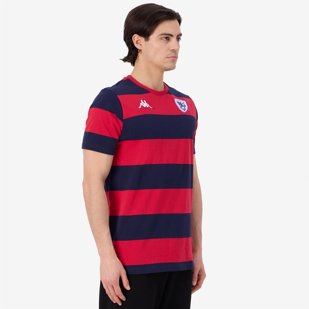 Marine Blue Men's Rugby T-Shirt with Team Logos main