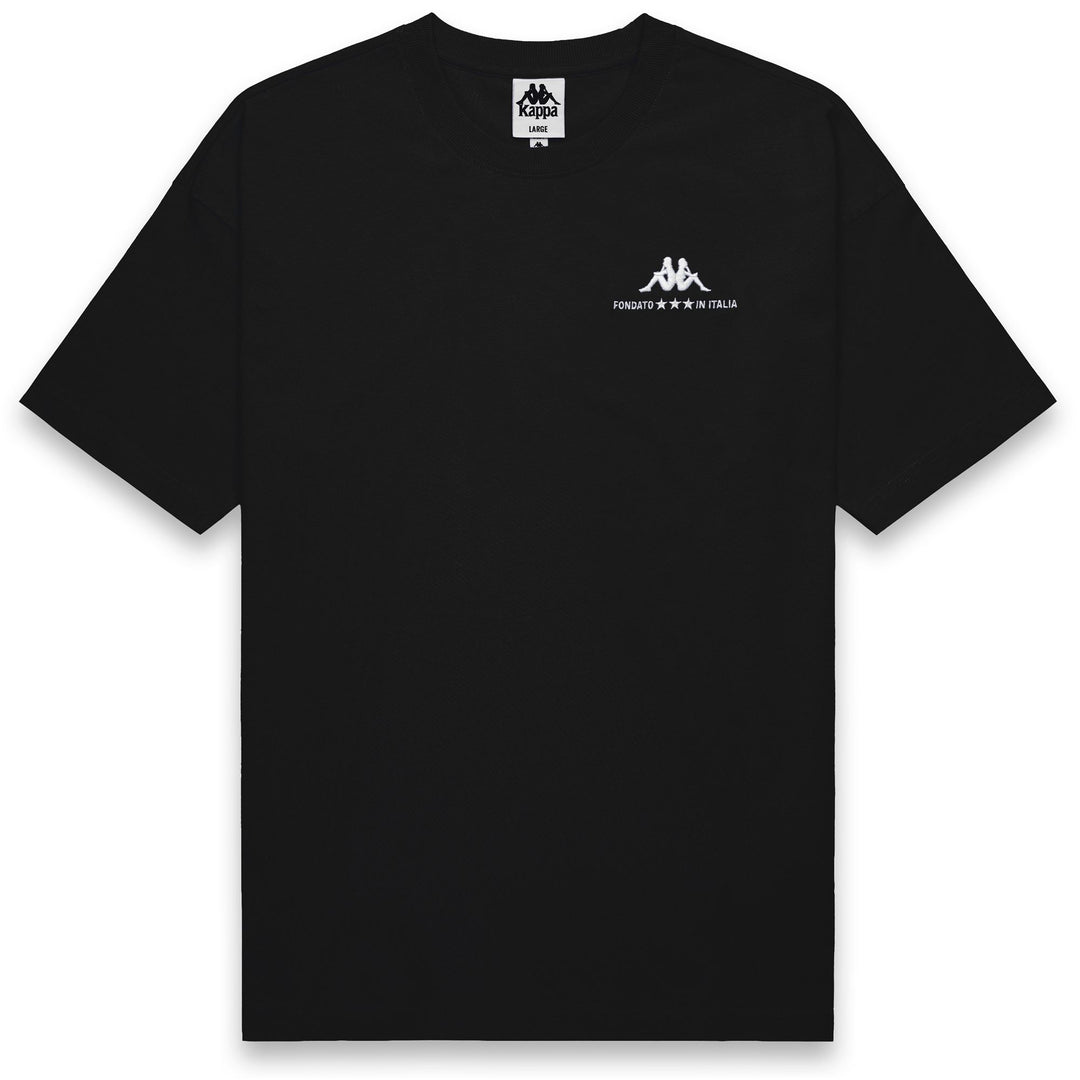 T-shirt sportiva da uomo nera, vestibilità comoda, in cotone biologico. main