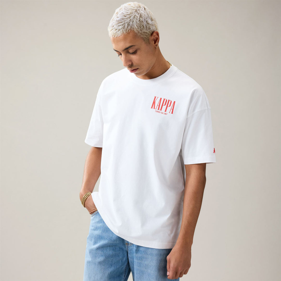 T-shirt de sport blanc pour homme, coupe confortable, en coton biologique main