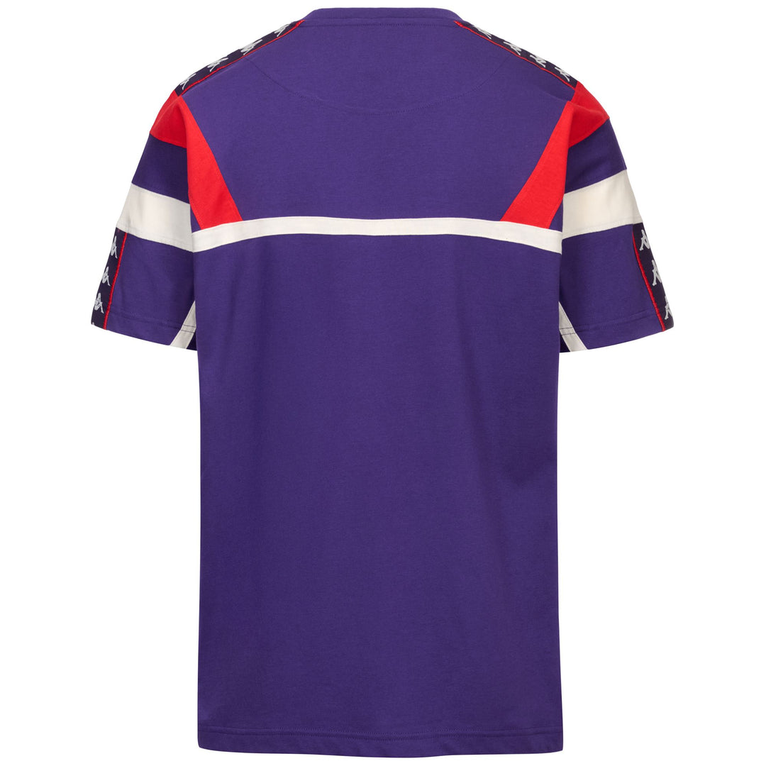 Camiseta violeta para hombre con parche y bordado del equipo main