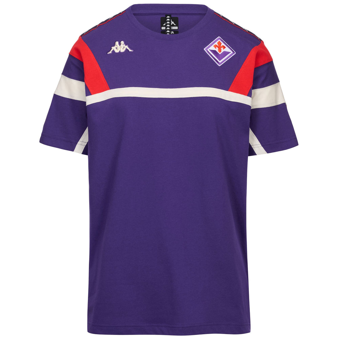 Violet Men's T-Shirt with Team Patch and Embroidery 01
