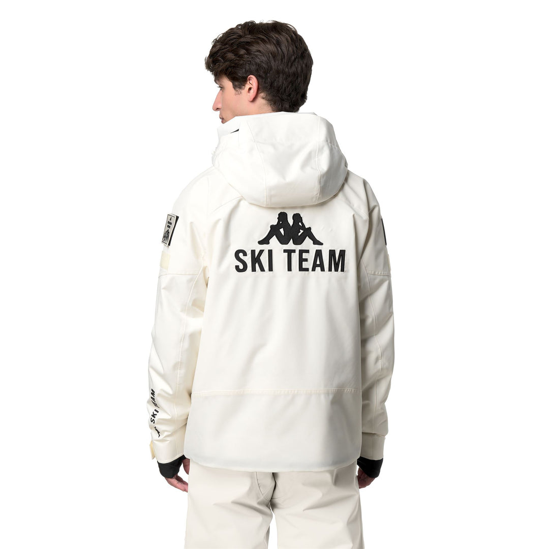 Chaqueta de esquí unisex blanca de media altura con protección impermeable y aislamiento main