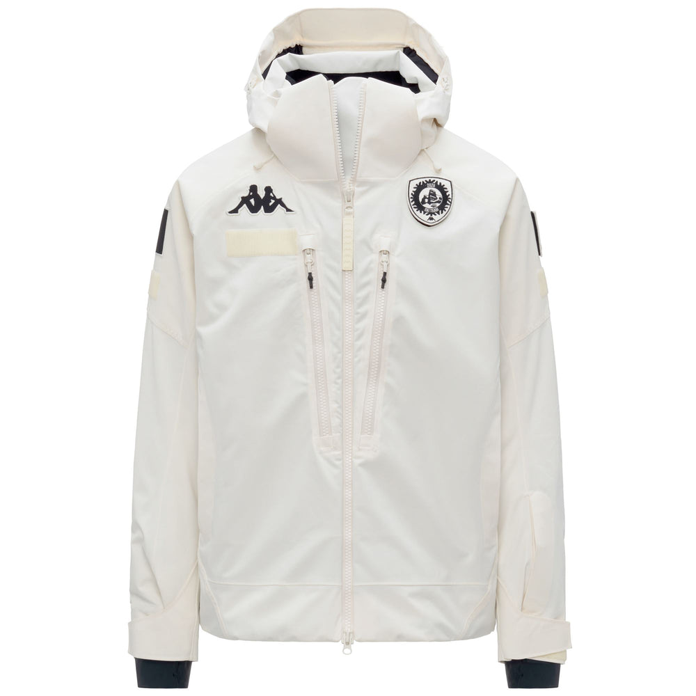 White unisex Mid Padded Waterproof Jacket with Detachable Hood 02