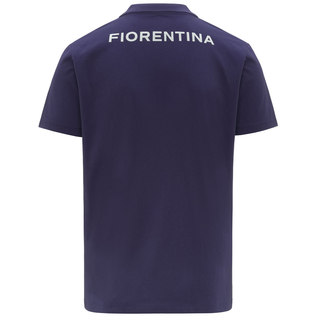 Polo de football ACF Fiorentina bleu pour homme, coupe ajustée main