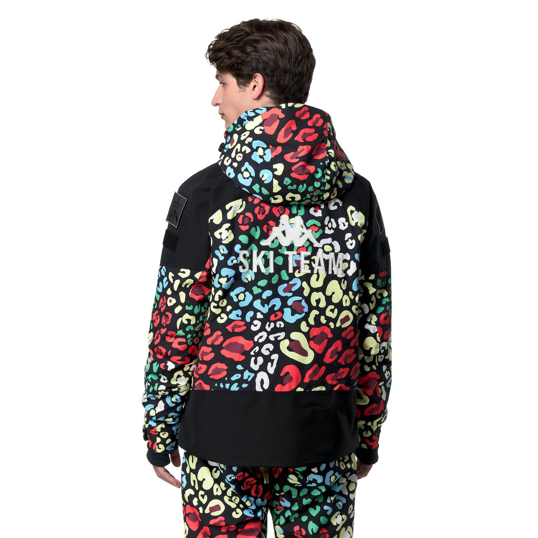 Black and white Unisex Premium Padded Ski Jacket with Hood main