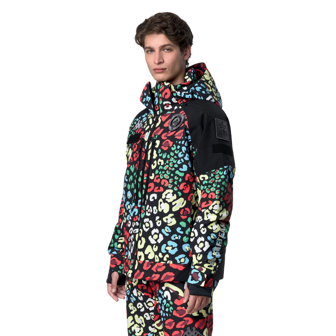 Black and white Unisex Premium Padded Ski Jacket with Hood main