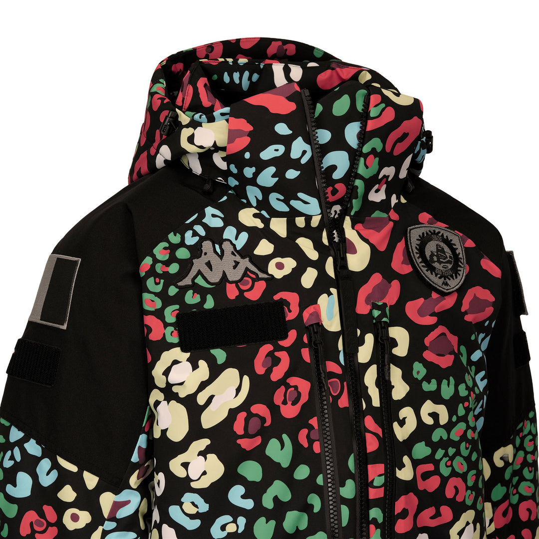 Black and white Unisex Premium Padded Ski Jacket with Hood main