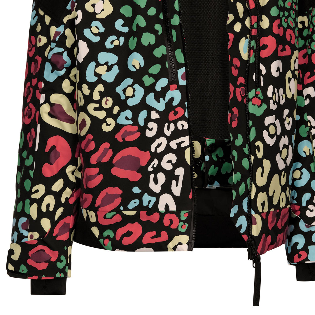 Black and white Unisex Premium Padded Ski Jacket with Hood main