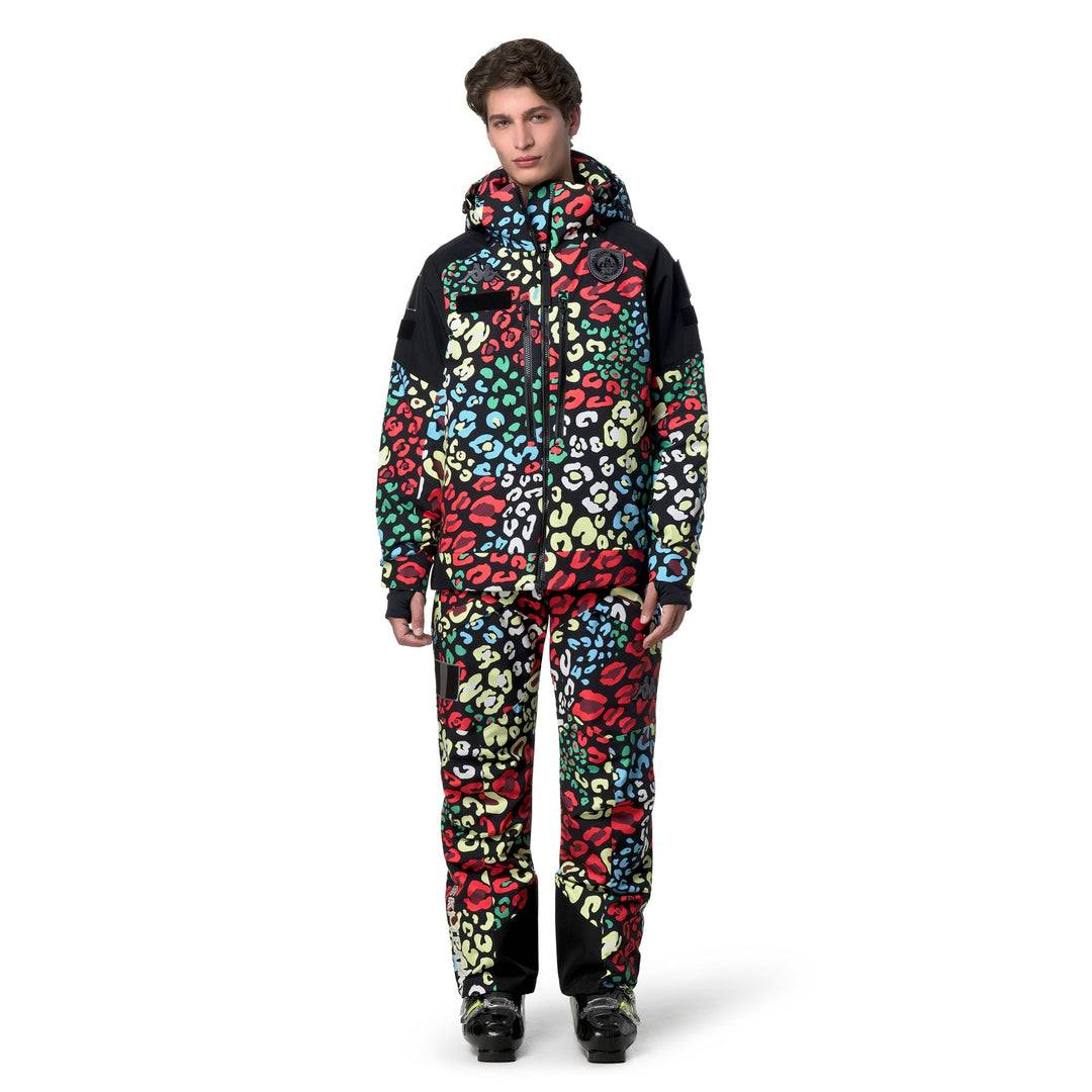 Black and white Unisex Premium Padded Ski Jacket with Hood 01