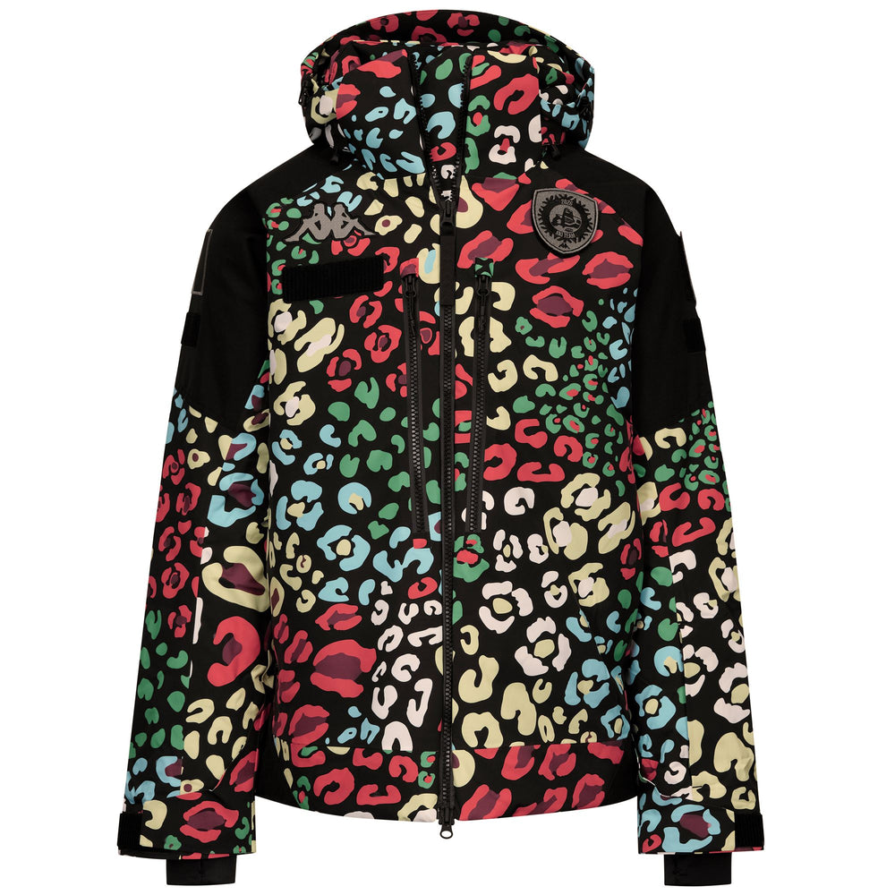 Black and white Unisex Premium Padded Ski Jacket with Hood 02