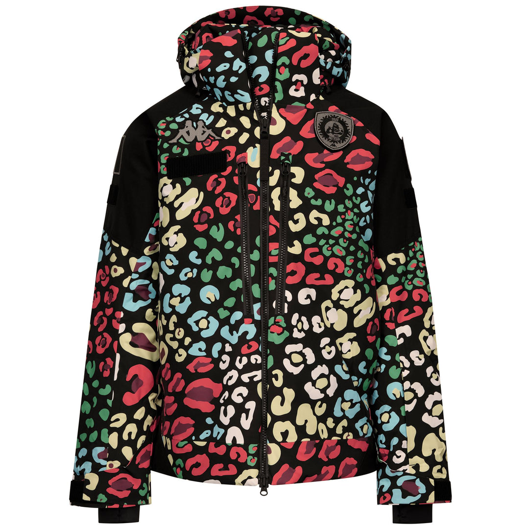 Black and white Unisex Premium Padded Ski Jacket with Hood main