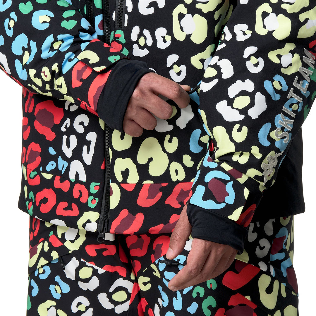 Black and white Unisex Premium Padded Ski Jacket with Hood main