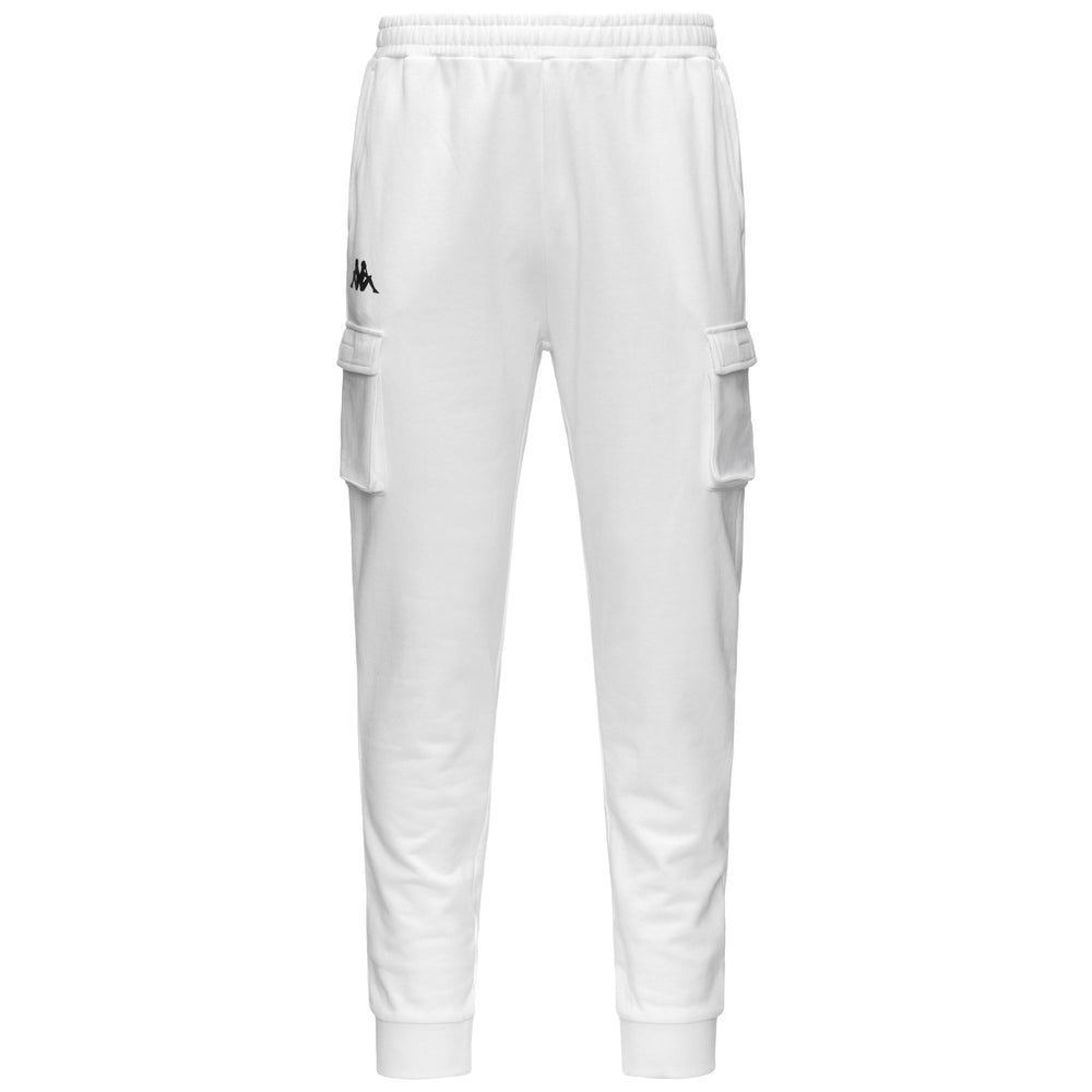 White Men's Cargo Pants with Elasticated Waist and Mesh Inserts 02
