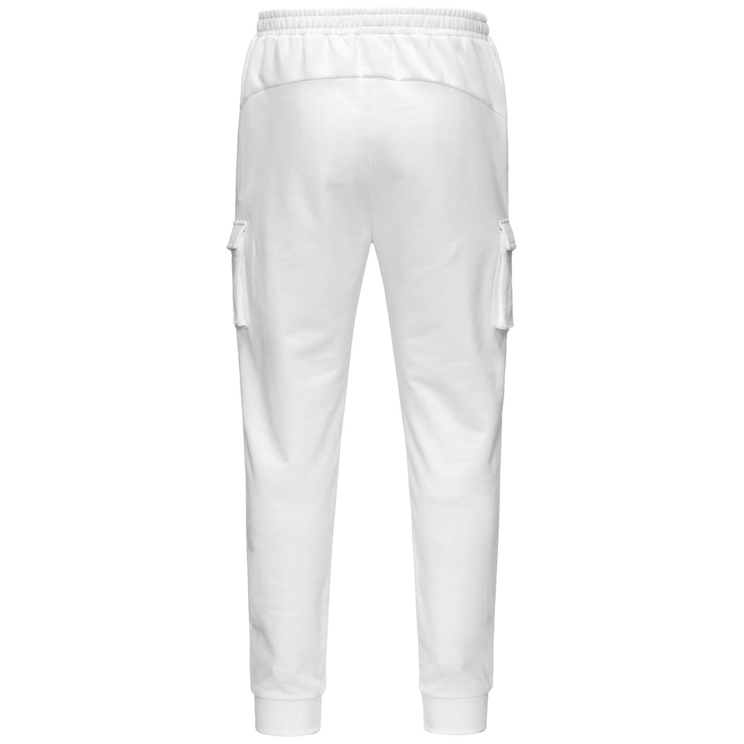 White Men's Cargo Pants with Elasticated Waist and Mesh Inserts main