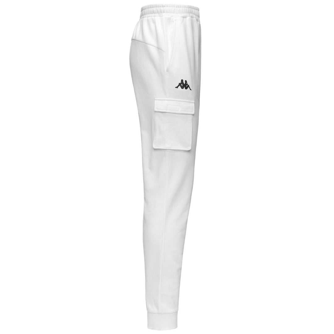 White Men's Cargo Pants with Elasticated Waist and Mesh Inserts main