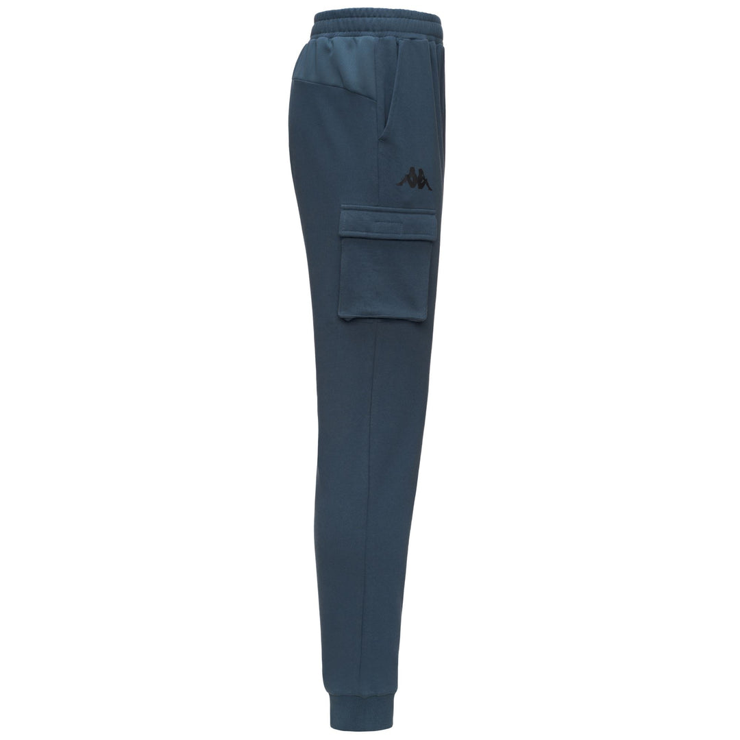 Pantalon cargo bleu pour homme, coupe classique, taille élastiquée main