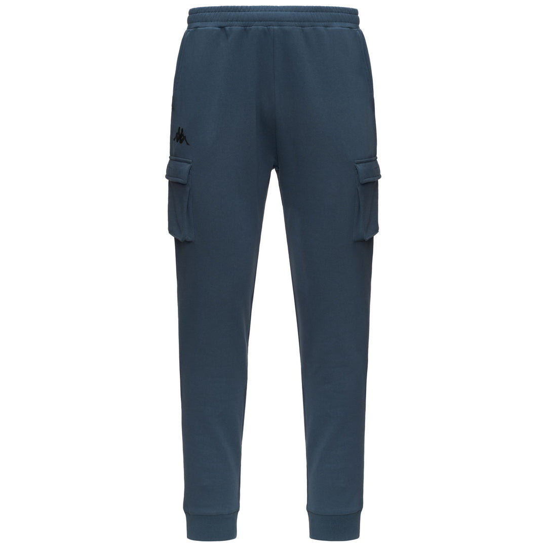 Pantalon cargo bleu pour homme, coupe classique, taille élastiquée main