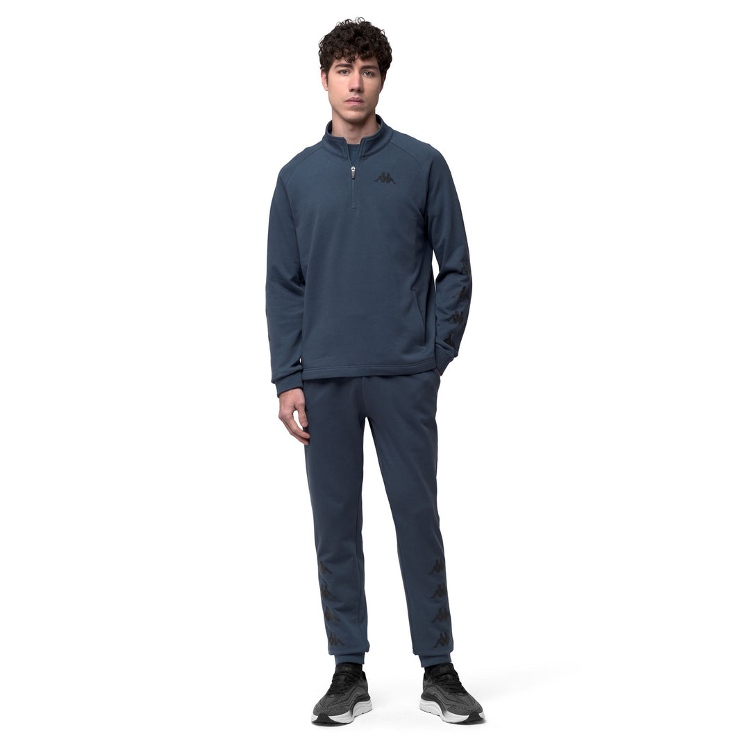 Blue Men's Slim Fit Sportswear Trousers with Mesh Inserts main