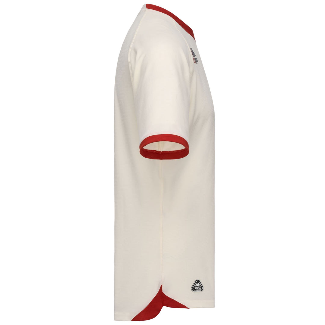 Maillot de football Gênes blanc et rouge pour homme en tissu jacquard recyclé main