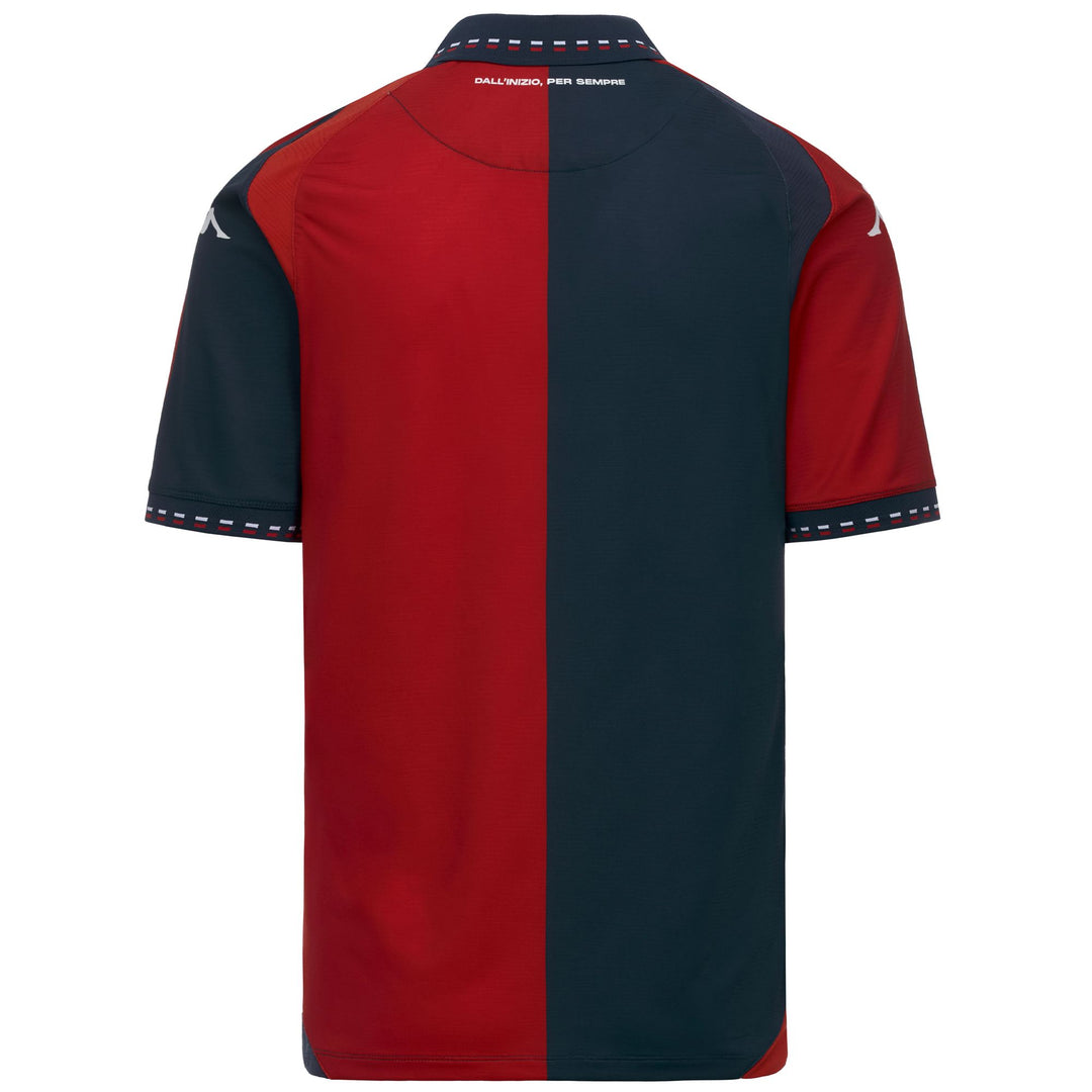 Maglia da calcio da uomo del Genoa con stampa rossa e maiolica blu, in tessuto jacquard. main