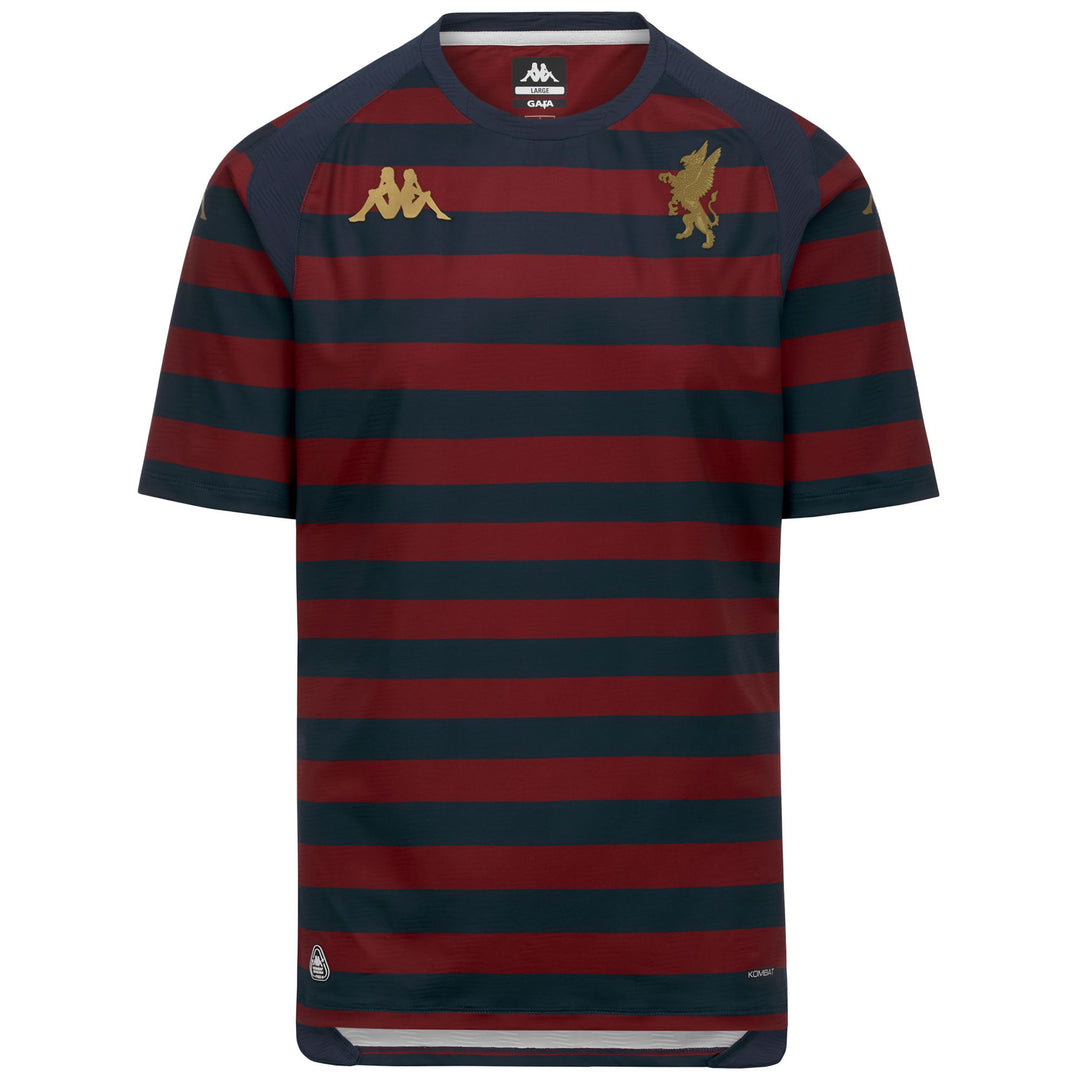 Maglia da calcio da uomo blu del Genoa, vestibilità slim, in tessuto jacquard. 01