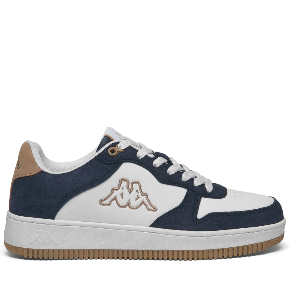 White and Blue Marine Unisex Low Cut Sneakers with Synthetic Upper 02
